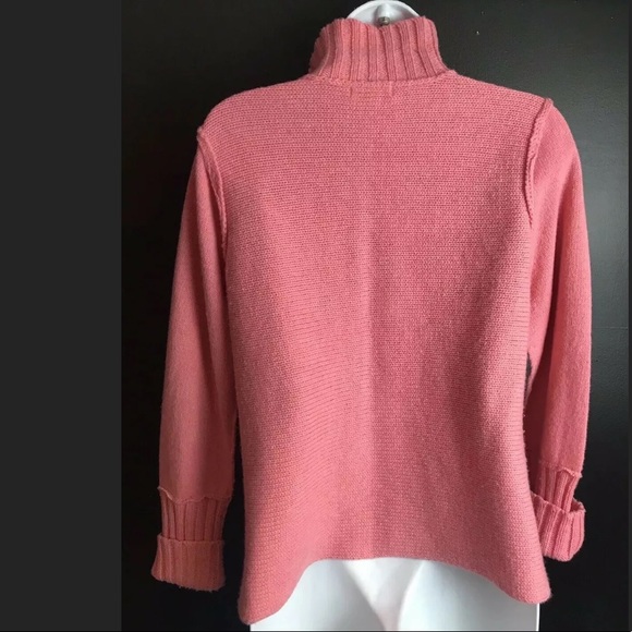 SUNDANCE Catalog Cardigan Sweater Pink Snap Wool - Picture 6 of 8